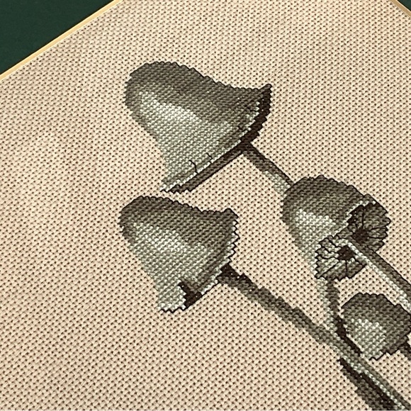 Handmade Needlepoint Mushrooms Framed Set of 3 Cottagecore Rustic Decor Art - Picture 6 of 8